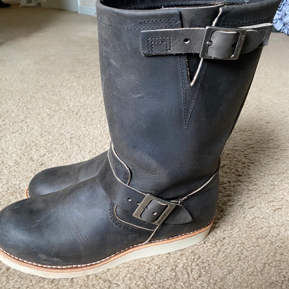 Rare Mens Red Wing Engineer n charcoal rough&tough
